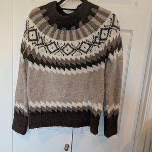 Vici Brown & Cream Chunky Knit Sweater